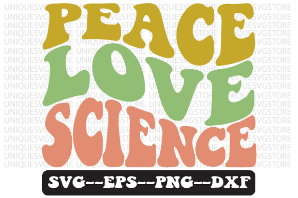 Peace Love Science Retro Svg Design for Crafts and Graphics