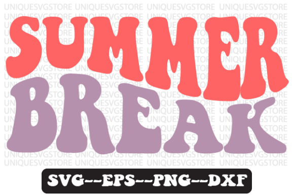 Summer Break Quote Retro Svg Design for Crafts and Graphics